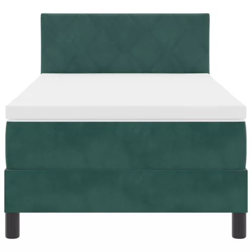  Boxspring Ágy Matrac nélkül Sötét Zöld Egyszemélyes Bársony