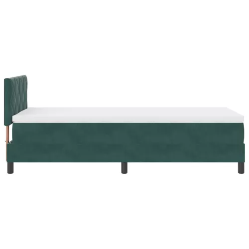  Boxspring Ágy Matrac nélkül Sötét Zöld Egyszemélyes Bársony