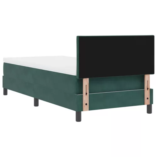  Boxspring Ágy Matrac nélkül Sötét Zöld Egyszemélyes Bársony