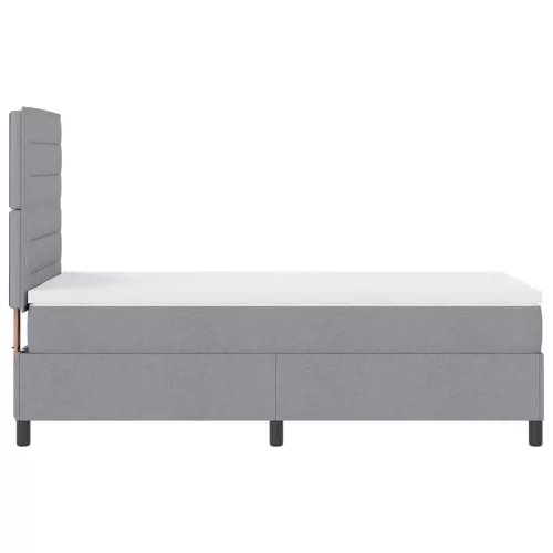  Boxrugós ágy matracmal Világosszürke 90 x 190 cm szövet