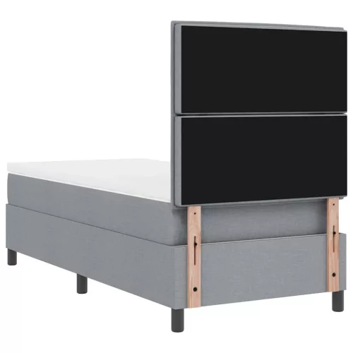  Boxrugós ágy matracmal Világosszürke 90 x 190 cm szövet