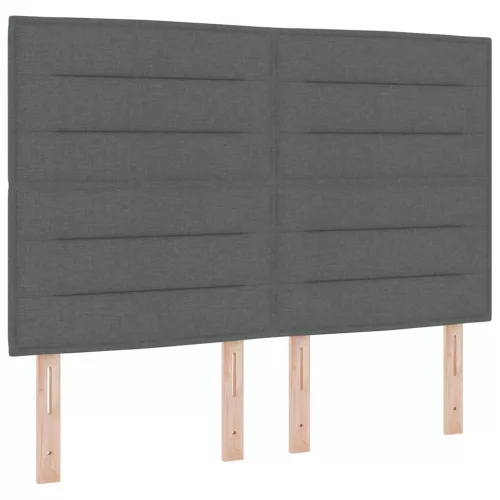  Boxrugós ágy matracmal Sötétszürke 140 x 200 cm szövet