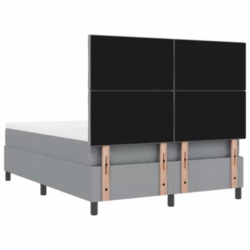  Boxrugós ágy matracmal Világosszürke 160 x 200 cm szövet
