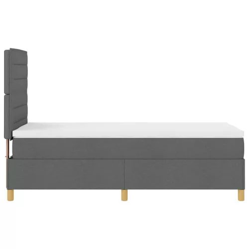  Boxrugós ágy matracmal Sötétszürke 90 x 200 cm szövet