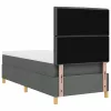  Boxrugós ágy matracmal Sötétszürke 90 x 200 cm szövet