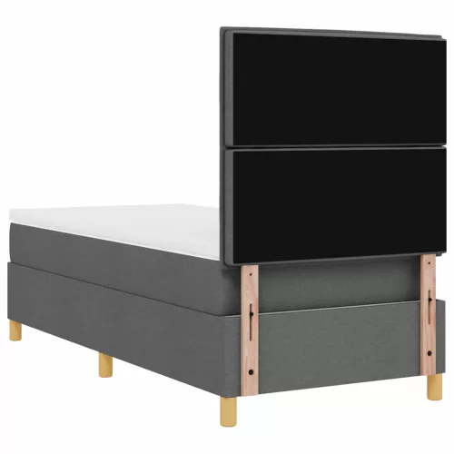  Boxrugós ágy matracmal Sötétszürke 90 x 200 cm szövet