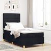  Boxspring ágy matraccal Fekete 100x200 cm Szövet