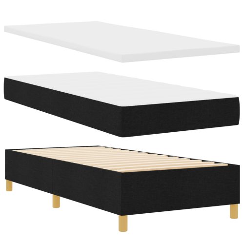  Boxspring ágy matraccal Fekete 100x200 cm Szövet