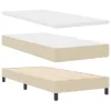  Boxrugós ágy matracmal fejtámlával Krém 80 x 200 cm szövet