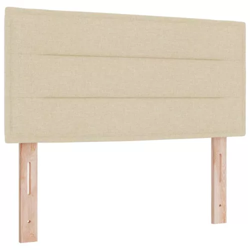  Boxrugós ágy matracmal fejtámlával Krém 80 x 200 cm szövet