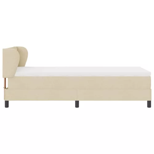  Boxrugós ágy matracmal fejtámlával Krém 80 x 200 cm szövet