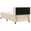  Boxrugós ágy matracmal fejtámlával Krém 80 x 200 cm szövet