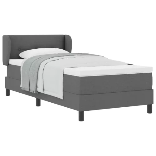  Boxspring Ágy Matrac Készült Sötétszürke Színben, 90x190 cm, Szövet