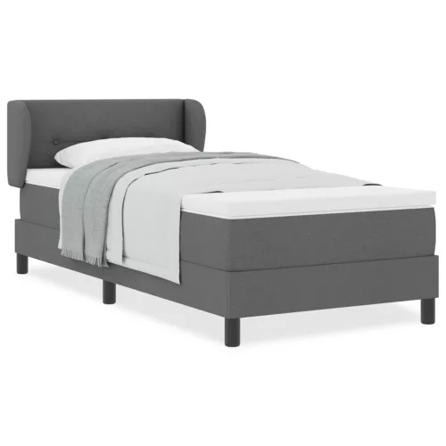  Boxspring Ágy Matrac Készült Sötétszürke Színben, 90x190 cm, Szövet