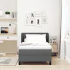  Boxspring Ágy Matrac Készült Sötétszürke Színben, 90x190 cm, Szövet
