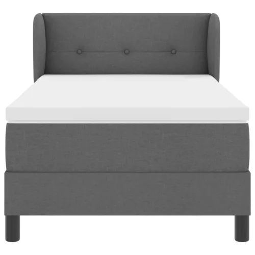  Boxspring Ágy Matrac Készült Sötétszürke Színben, 90x190 cm, Szövet
