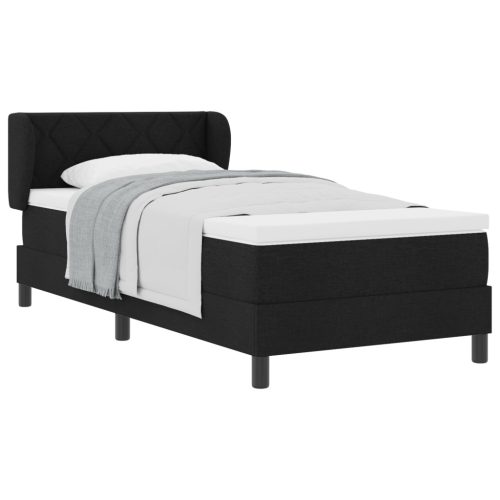  Boxspring Ágy Mattal Fekete 90x190 cm Szövet