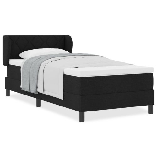  Boxspring Ágy Mattal Fekete 90x190 cm Szövet