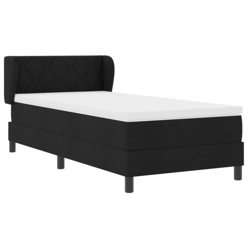  Boxspring Ágy Mattal Fekete 90x190 cm Szövet