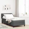  Boxspring Ágy Mattal Sötétszürke 100x200 cm Szövet