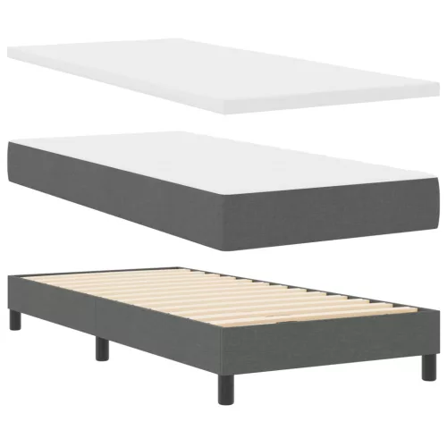  Boxspring Ágy Mattal Sötétszürke 100x200 cm Szövet