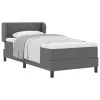  Boxspring Ágy Mattal Sötétszürke 100x200 cm Szövet