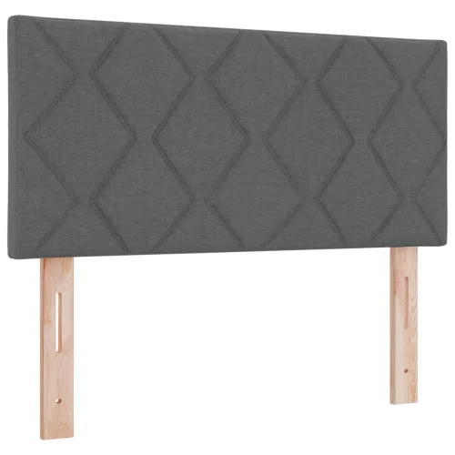  Boxspring Ágy Mattal Sötétszürke 100x200 cm Szövet