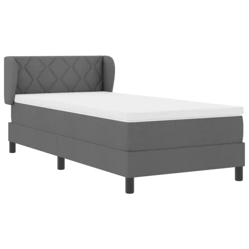  Boxspring Ágy Mattal Sötétszürke 100x200 cm Szövet