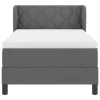  Boxspring Ágy Mattal Sötétszürke 100x200 cm Szövet