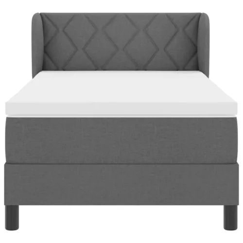  Boxspring Ágy Mattal Sötétszürke 100x200 cm Szövet