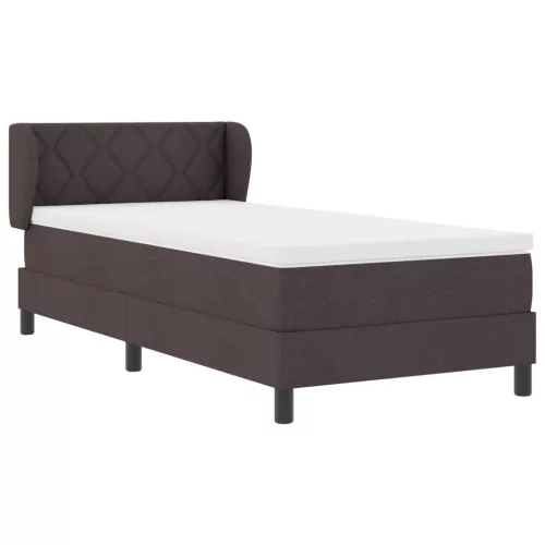  Boxspring Ágy Mattal Sötétbarna 100x200 cm Szövet