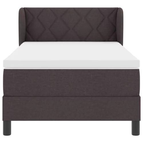  Boxspring Ágy Mattal Sötétbarna 100x200 cm Szövet