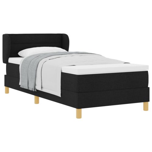  Boxspring Ágy Matrac 90x190 cm Fekete Szövet