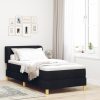  Boxspring Ágy Matraccal Fekete 90x200 cm Szövet