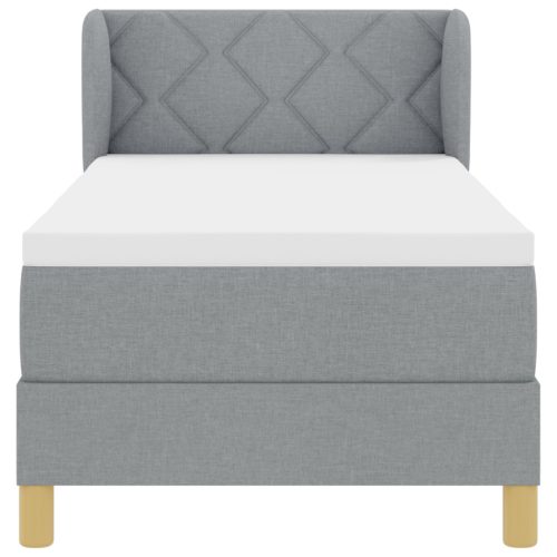  Boxspring Ágy Matraccal Világosszürke 80x200 cm Szövet