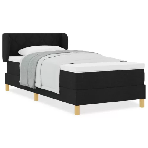  Boxspring Ágy Matrac Készlettel Fekete 90x190 cm Szövet