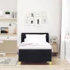  Boxspring Ágy Matrac Készlettel Fekete 90x190 cm Szövet
