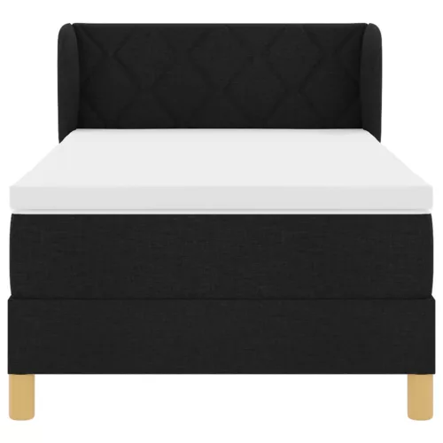  Boxspring Ágy Matrac Készlettel Fekete 90x190 cm Szövet