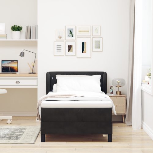  Boxspring Ágy Matracokkal Fekete 90x190 cm Bársonyos