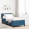  Boxspring Ágy Matraccal Sötét Kék 90x190 cm Bársony