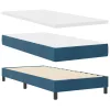  Boxspring Ágy Matraccal Sötét Kék 90x190 cm Bársony