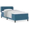  Boxspring Ágy Matraccal Sötét Kék 90x190 cm Bársony