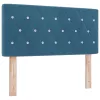  Boxspring Ágy Matraccal Sötét Kék 90x190 cm Bársony