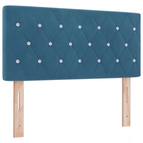  Boxspring Ágy Matraccal Sötét Kék 90x190 cm Bársony