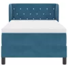  Boxspring Ágy Matraccal Sötét Kék 90x190 cm Bársony