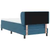  Boxspring Ágy Matraccal Sötét Kék 90x190 cm Bársony