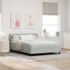  Boxspring ágy matraccal Világosszürke 140x190 cm Bársony