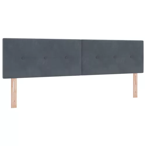  Boxrugós ágy matracmal Sötétszürke 180 x 200 cm Bársony