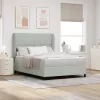  Boxspring Ágy Matraccal Világosszürke 160x200 cm Bársony