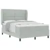  Boxspring Ágy Matraccal Világosszürke 160x200 cm Bársony